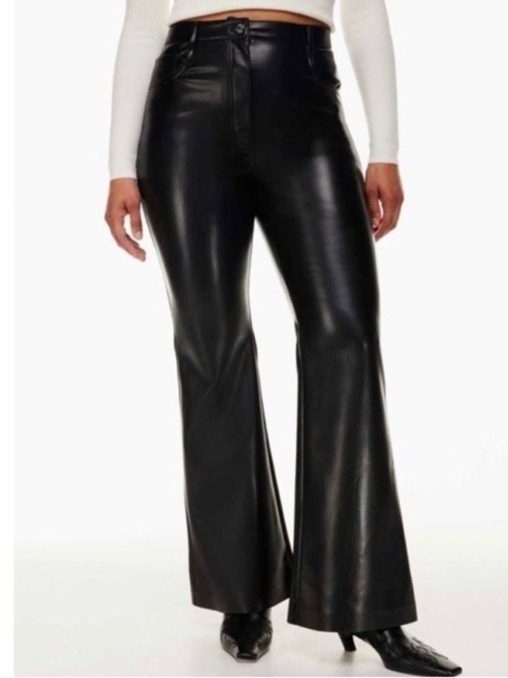 Wilfred Aritzia Faux Leather Flare Leg Pants